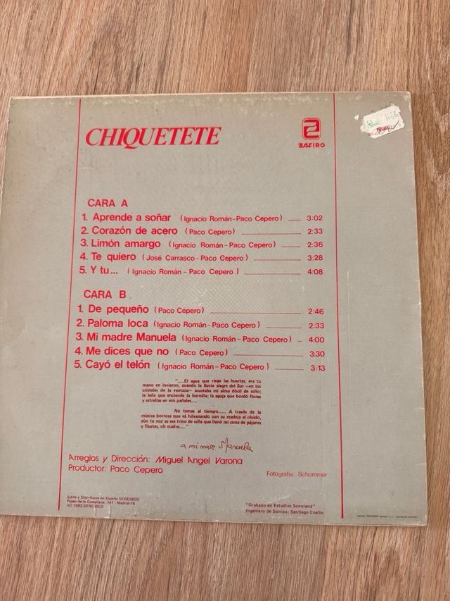 Chiquetete Vinyl - Aprender a Sonhar