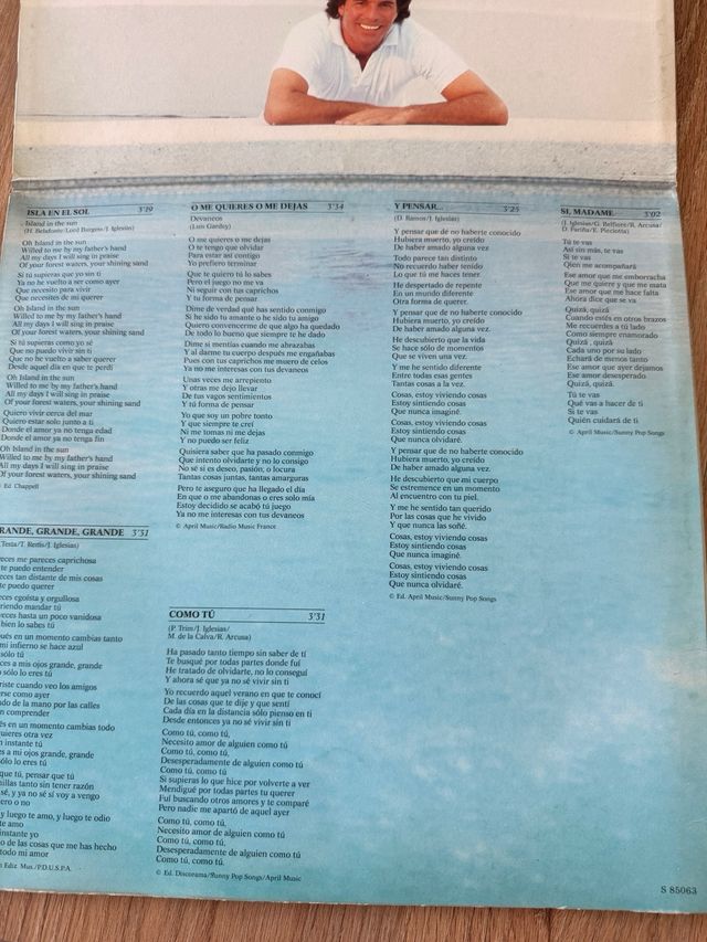 Vinil Julio Iglesias - De menina para mulher