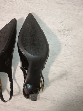 Sandalias negras tacón Slingback talla 37