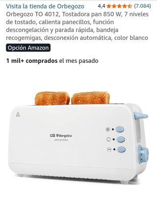 Tostadora Orbegozo TO 4012 Blanca