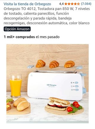 Tostadora Orbegozo TO 4012 Blanca
