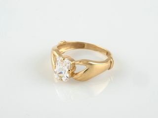 anillo oro 18k con piedra con circonita t. 11 (16,24 mm)