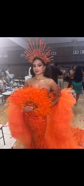 Vestido de segundo de  Novia Naranja 