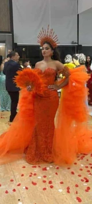 Vestido de segundo de  Novia Naranja 