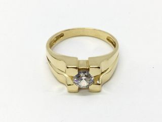 sello oro 18k con piedra con circonita