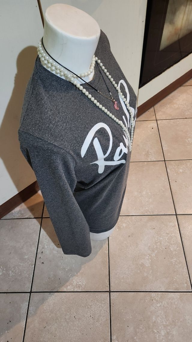 T-shirt Ray-Ban donna manica lunga grigia