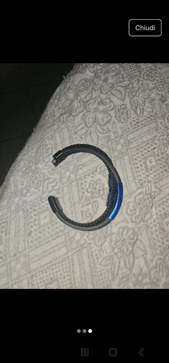 Bracciale Uomo Magnetico Nero e Blu