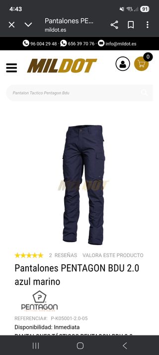 Pantalones tacticos pentagon bdu 2.0 nuevos.