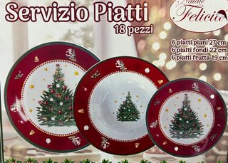 Servizio Piatti Natale Felicia 18 pezzi