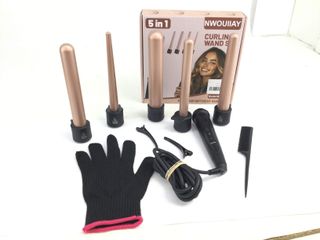 rizador pelo nwouiiay curling wand set 5in1