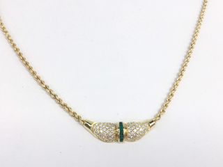 cadena oro 18k con piedra con circonita 24cm