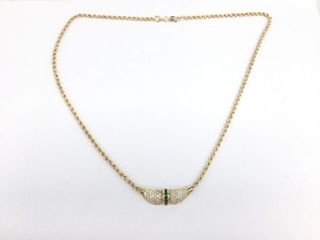 cadena oro 18k con piedra con circonita 24cm