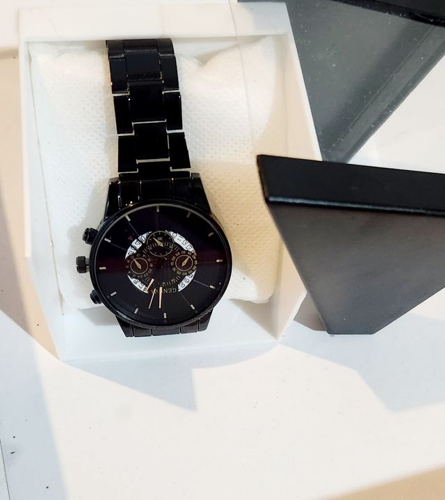 Orologio da polso uomo nero e oro