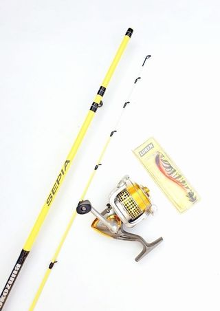 COMBO EGING,  CAÑA SEPIA, CARRETE PESCA 