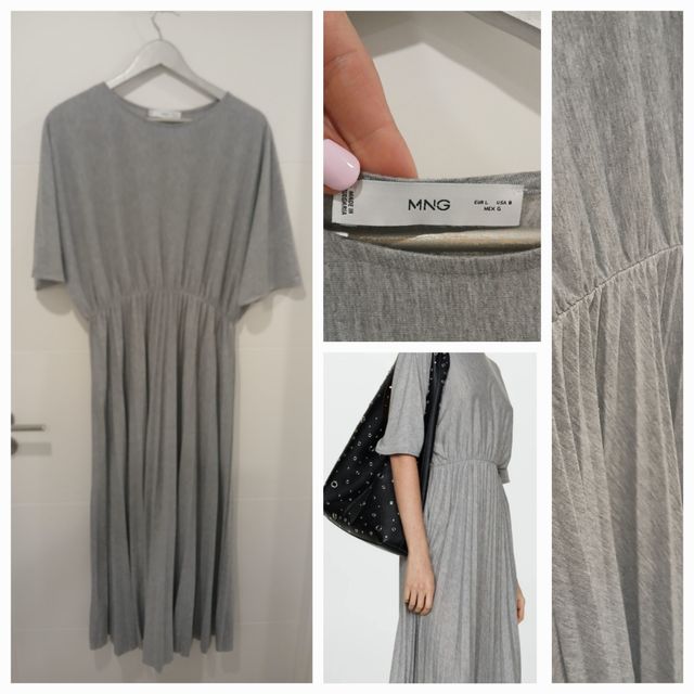 Vestido gris Mango talla L