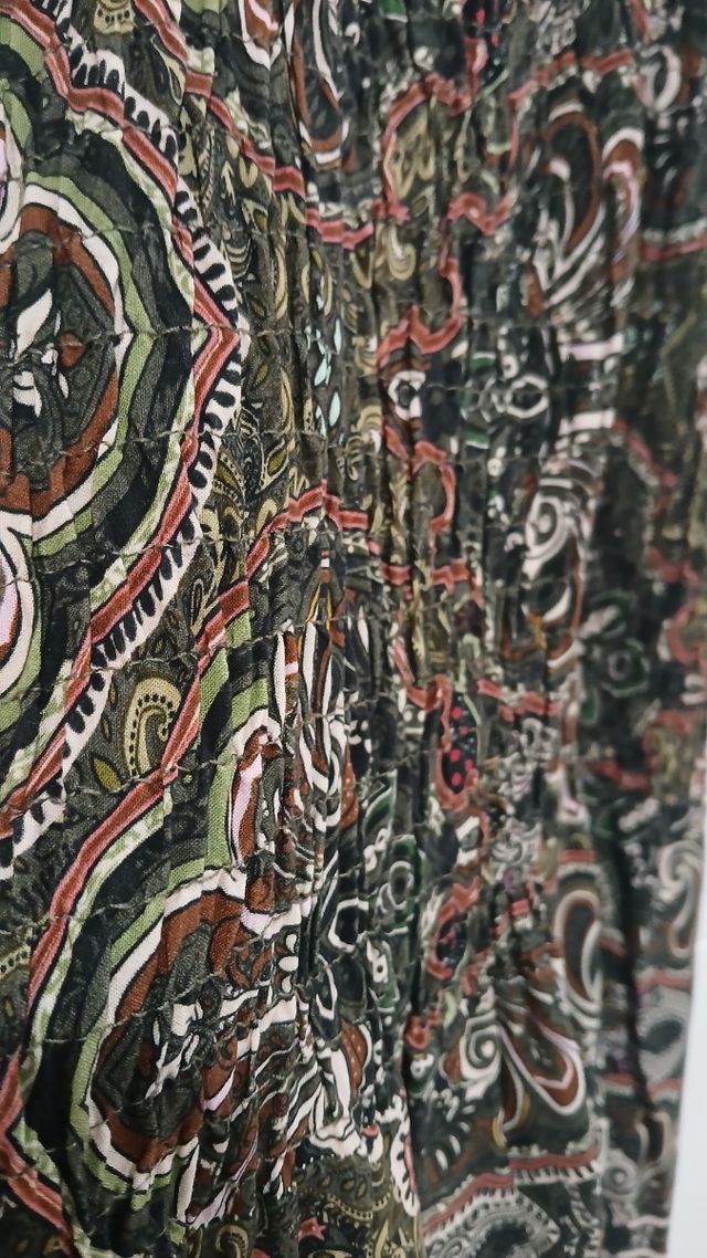 Vestido estampado marrón y verde