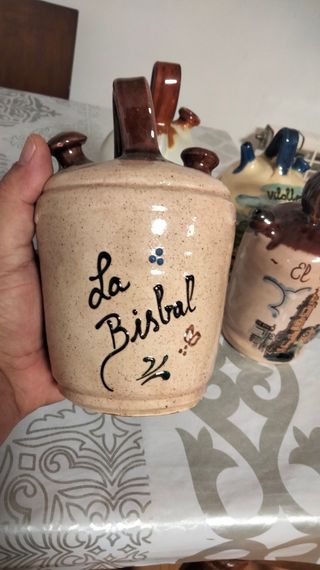 Lote de 4 botijos pequeños decorados.