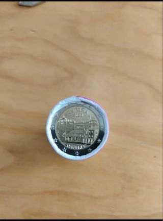 Cartucho de 25 monedas de 2 euros. Cáceres.