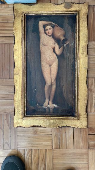 Cuadro antiguo mujer con cántaro
