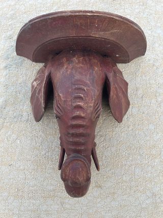 cabeza elefante escultura de madera