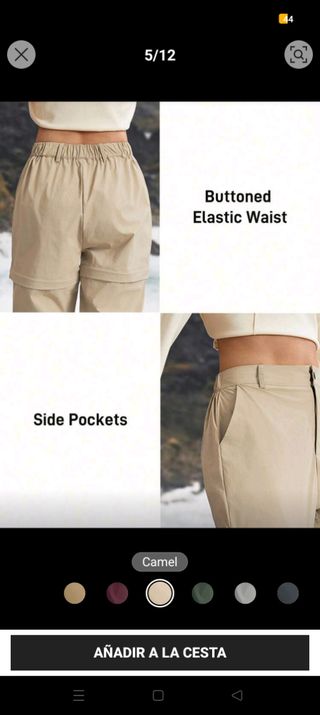 Pantalón senderismo desmontable color camel S