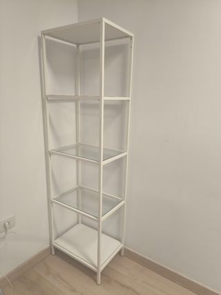 Estantería Ikea Cristal y Metal Blanca
