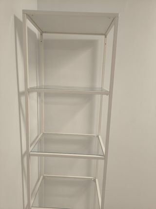 Estantería Ikea Cristal y Metal Blanca