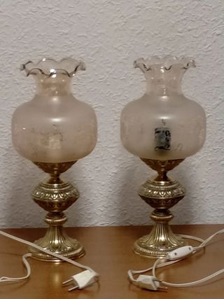 Lámparas de mesa vintage doradas