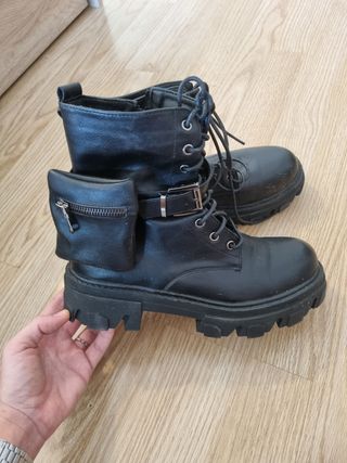 Botines mujer negros con bolsillo