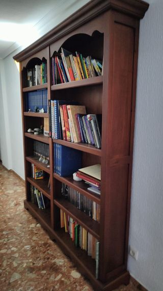 Librería de madera marrón