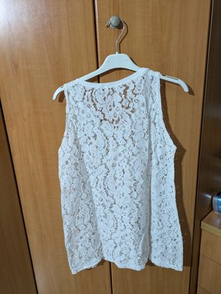 Camiseta encaje blanco Talla S