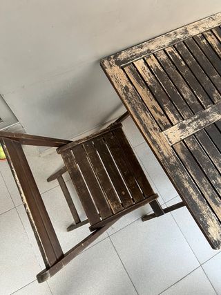 Conjunto mesa y sillas plegables exterior