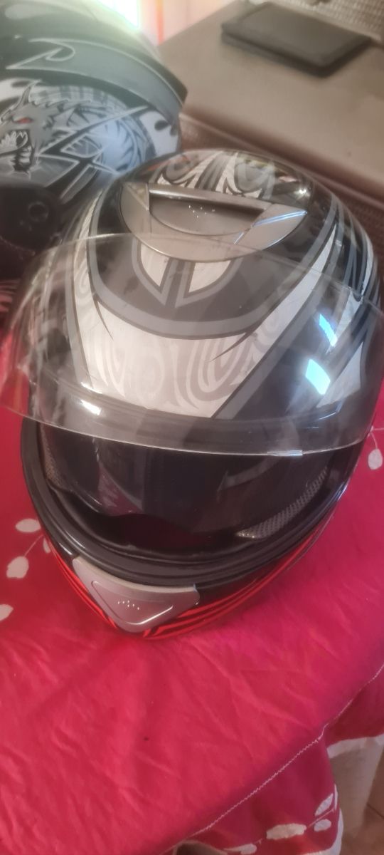 2 Cascos Moto LS2 Negro y Amarillo, casco gris