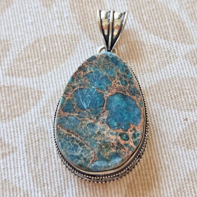 Colgante Plata 925 Jaspe Océano