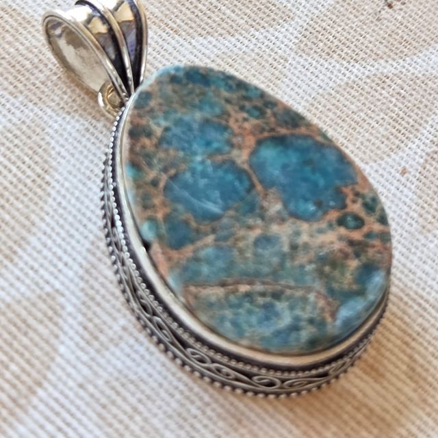 Colgante Plata 925 Jaspe Océano