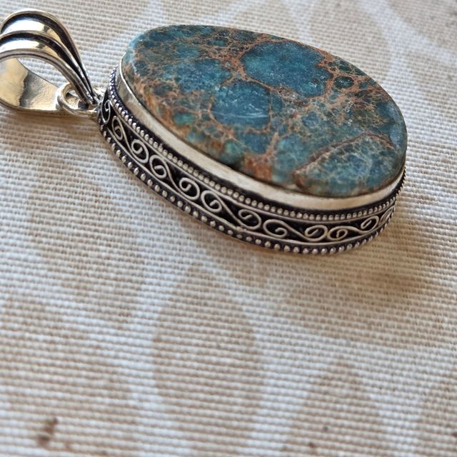 Colgante Plata 925 Jaspe Océano