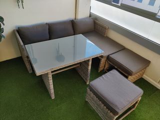 Conjunto Muebles Jardín Resina Trenzada
