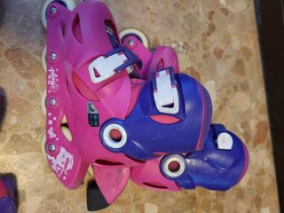 Patines ajustables rosas y azules talla 30-32