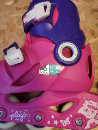 Patines ajustables rosas y azules talla 30-32