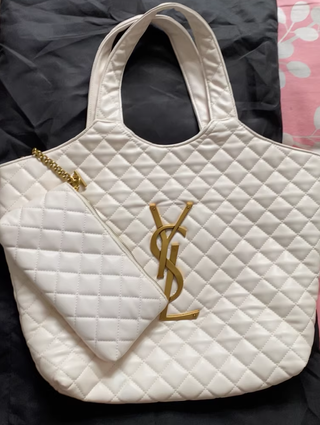 Bolso Tote Saint Laurent Blanco Acolchado