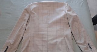 Americana Cortefiel cuadros beige/gris Talla M