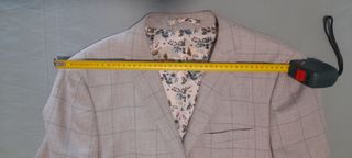 Americana Cortefiel cuadros beige/gris Talla M