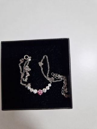 Collar plata rosa