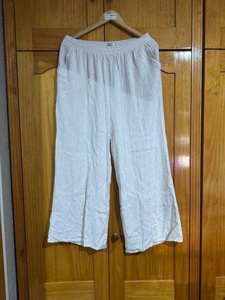 3 Pantalones de Lino Blancos