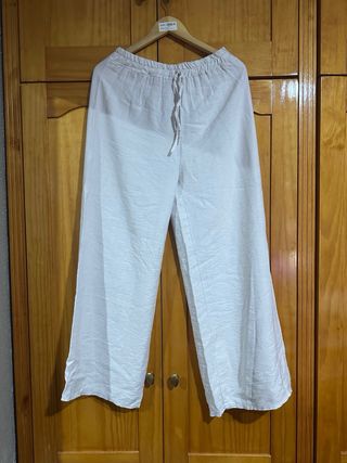 3 Pantalones de Lino Blancos