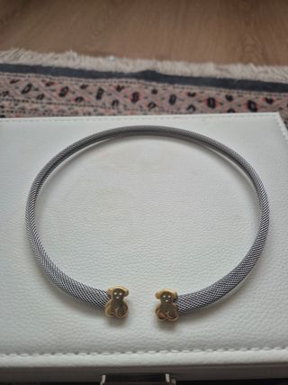 Collar Tous Malla Acero y Oro