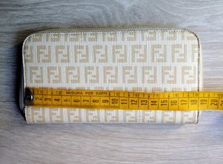 Portafoglio Fendi donna bianco e beige in pelle 