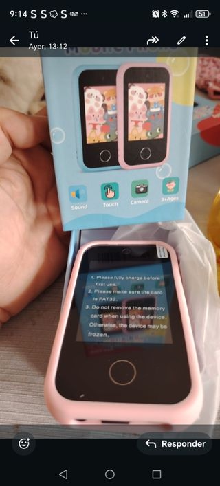 Móvil infantil rosa