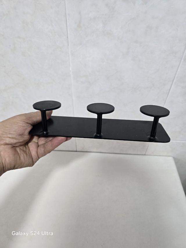 Colgador de pared negro 2 4x 8 cm