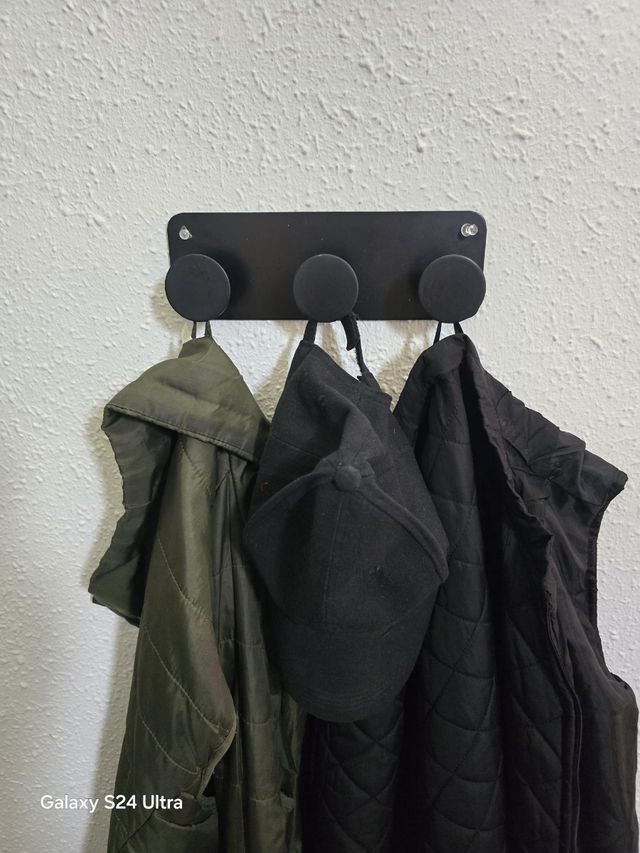 Colgador de pared negro 2 4x 8 cm